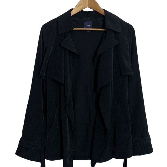 Gap Blk Draped Open Front or Tie Wrap Jacket Sz XS - Picture 2 of 5